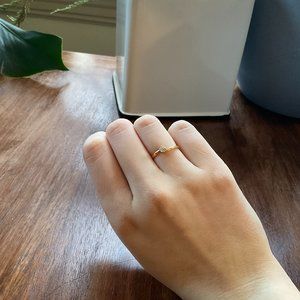 18K Gold Solitaire Diamond Ring